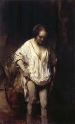 REMBRANDT Harmenszoon van Rijn Woman Bathing in a Stream France oil painting artist